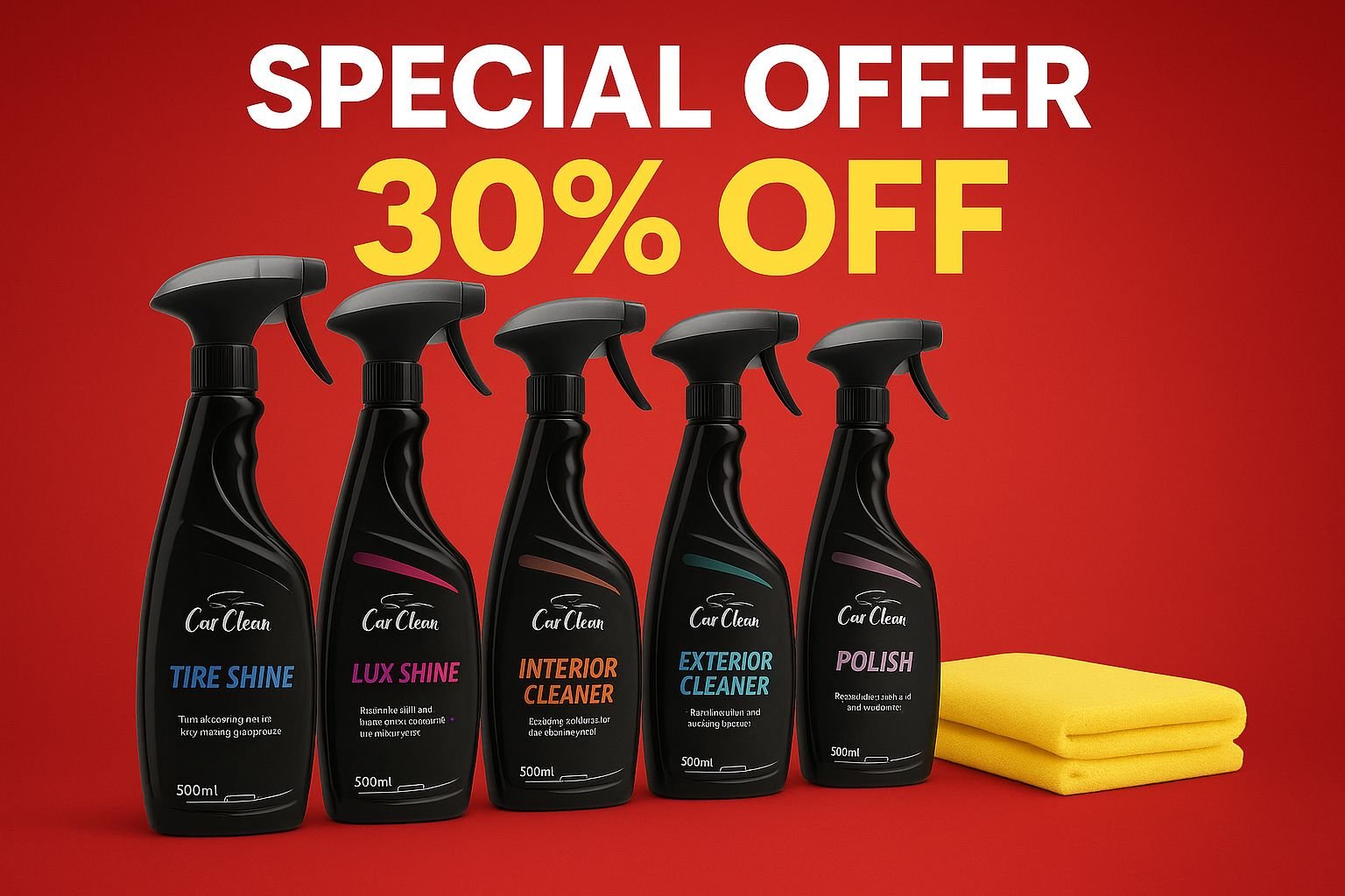 PACK DE NETTOYAGE DE VOITURE